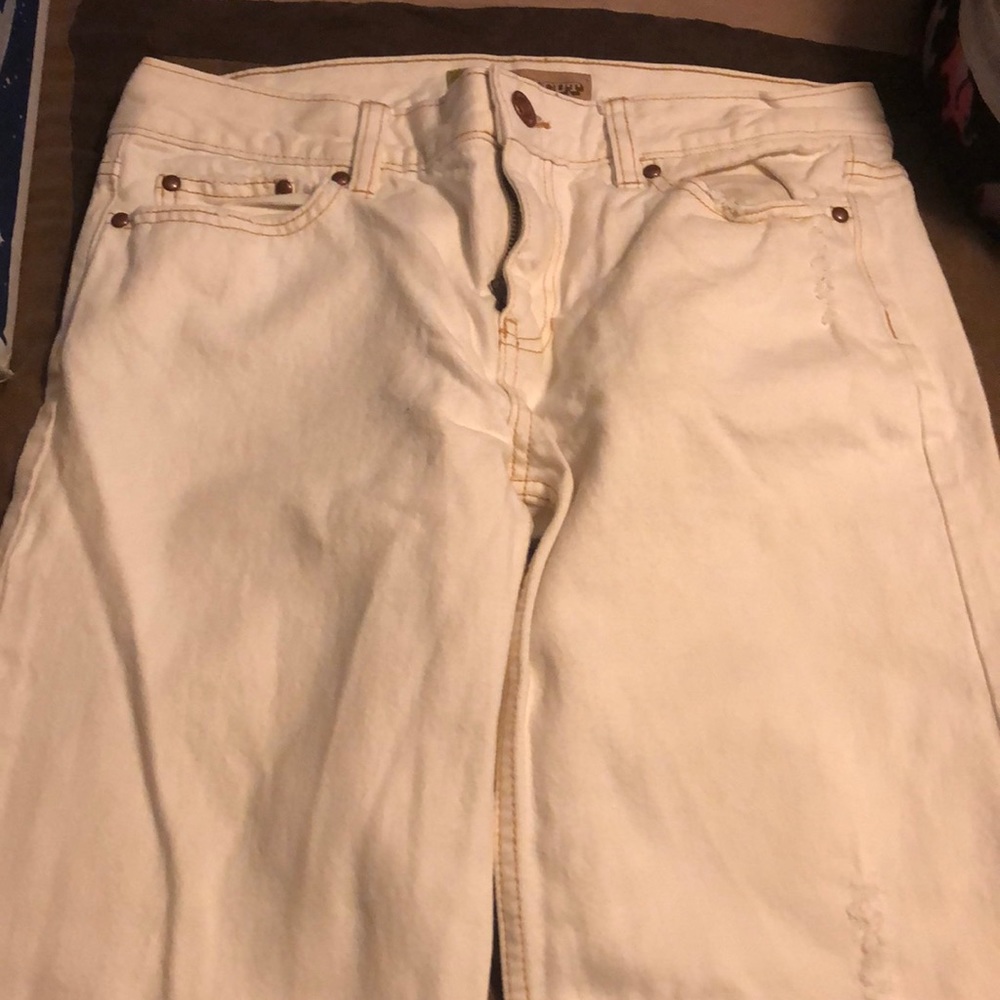 Distressed Old Navy white jeans